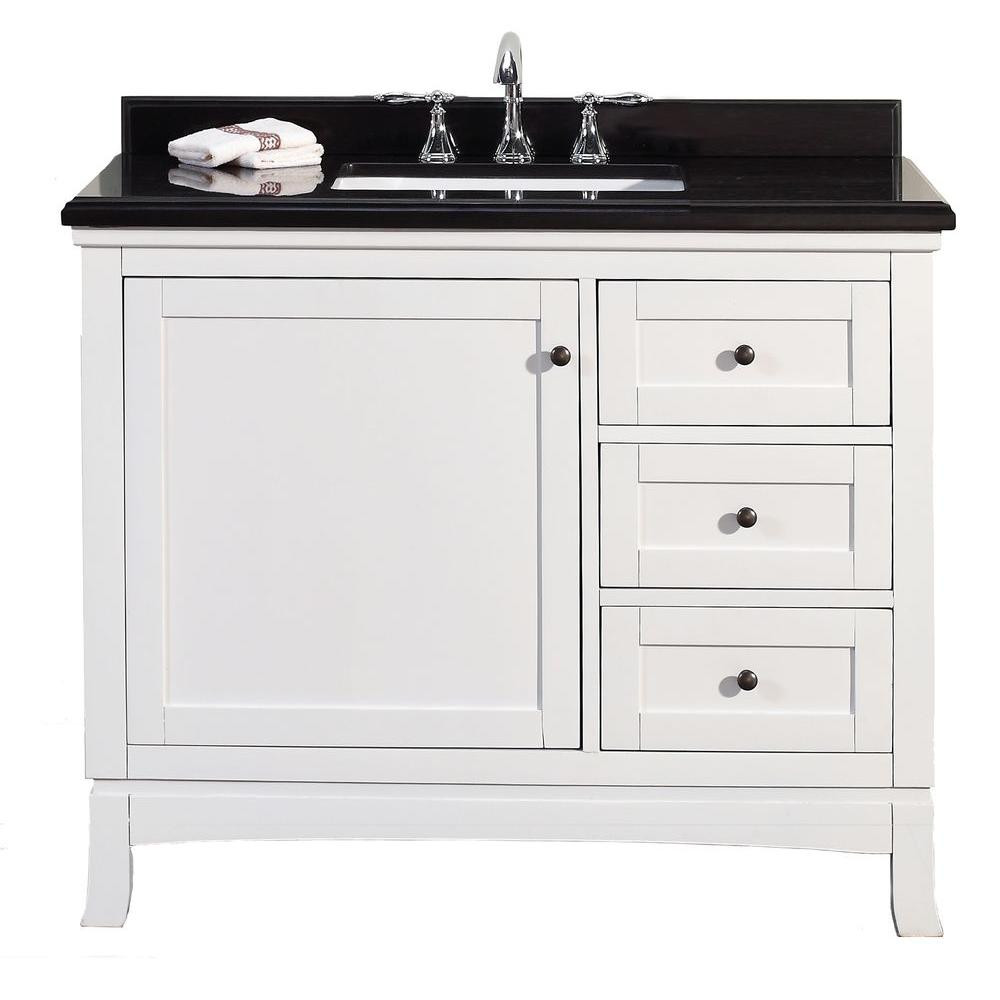 Black Bathroom Vanity With Top
 OVE Decors Sophia 42 in W x 21 in D Vanity in White with