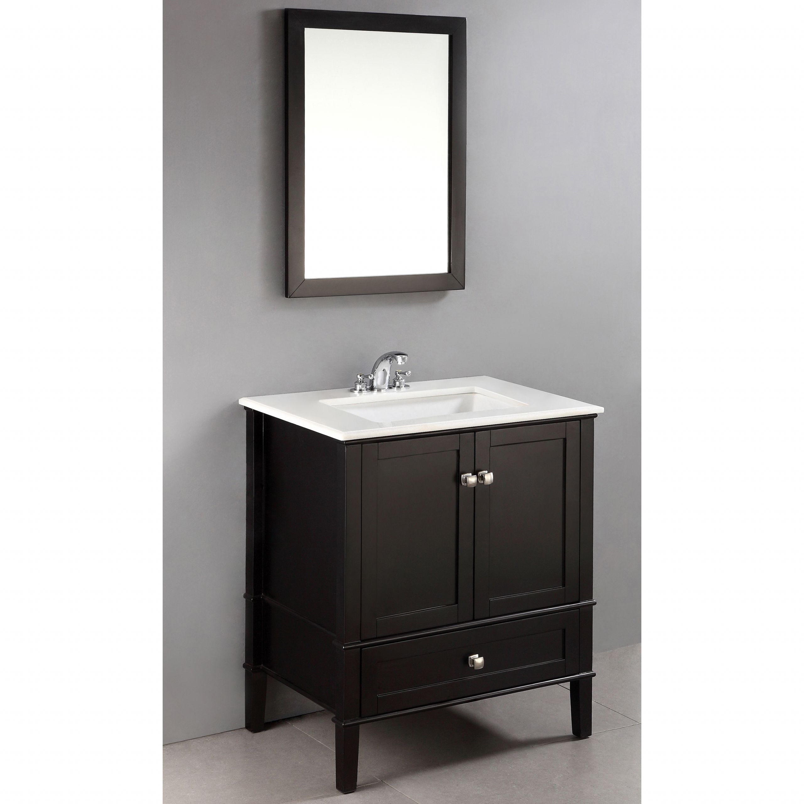 Black Bathroom Vanity With Top
 Windham Black 30 inch Bath Vanity with 2 Doors Bottom