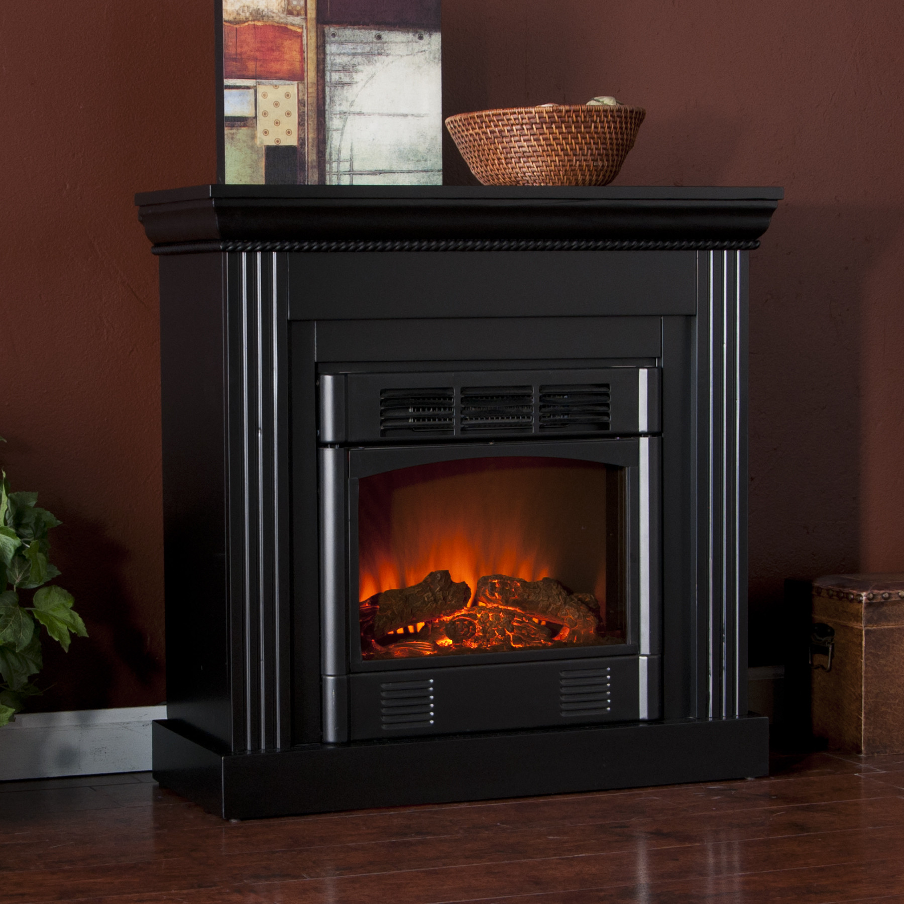 Black Electric Fireplace
 Holly & Martin™ Bastrop Petite Convertible Electric