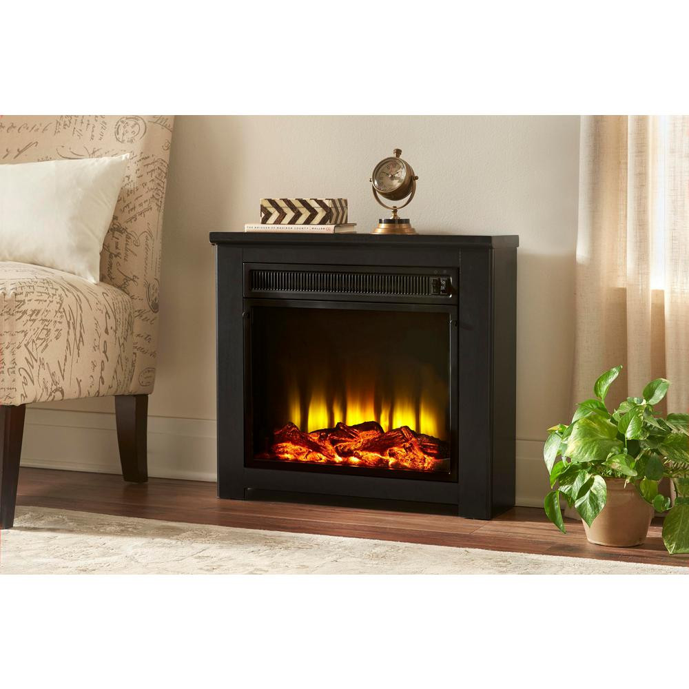 Black Electric Fireplace
 Home Decorators Collection Patterson 24 in Freestanding