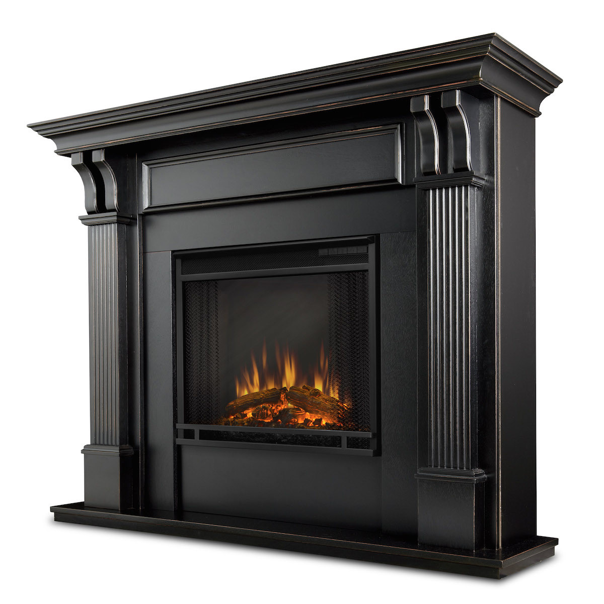Black Electric Fireplace
 Real Flame Ashley Indoor Electric Fireplace in Black Wash