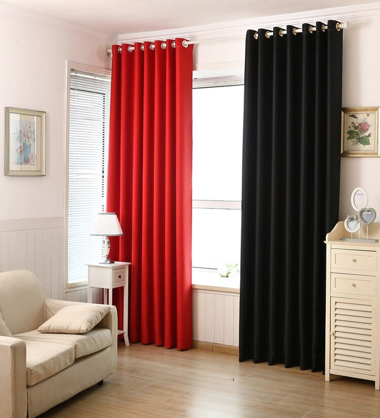 Black Living Room Curtains
 Aliexpress Buy Red Curtain Pure Black Shading Cloth