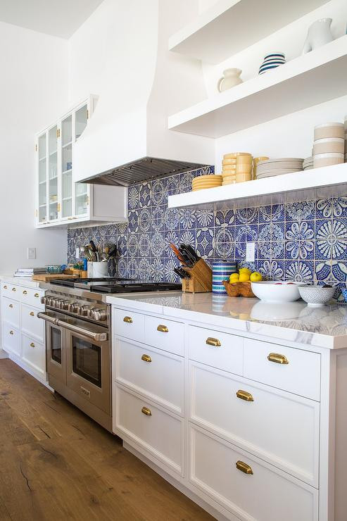 Blue And White Kitchen Tiles
 White and Blue Marble Mosaic KItchen Backspalsh