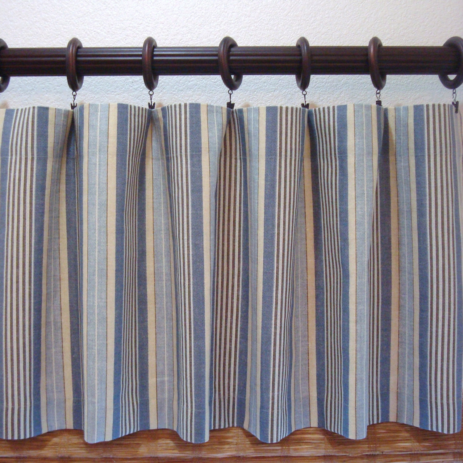 Blue And Yellow Kitchen Curtains
 Waverly Stripe Blue and Yellow Valance Kitchen Curtain Boys