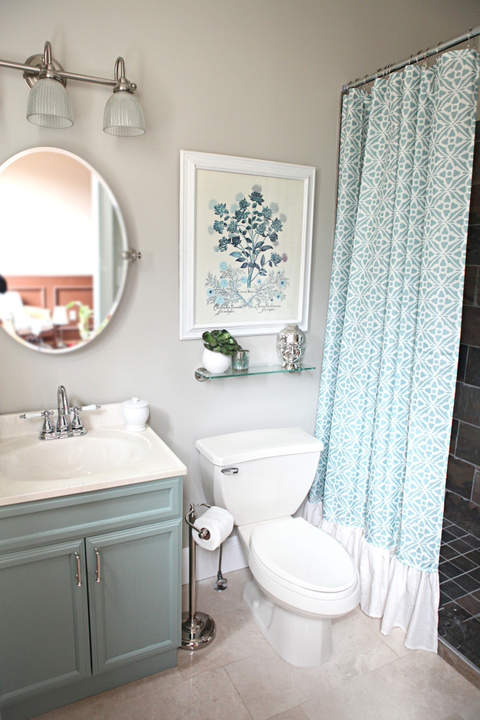 Blue Bathroom Shower Curtains
 Room Decorating Before and After Makeovers