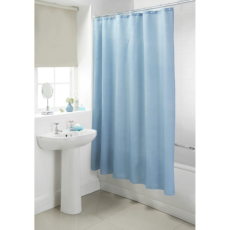 Blue Bathroom Shower Curtains
 Plain Shower Curtain Light Blue