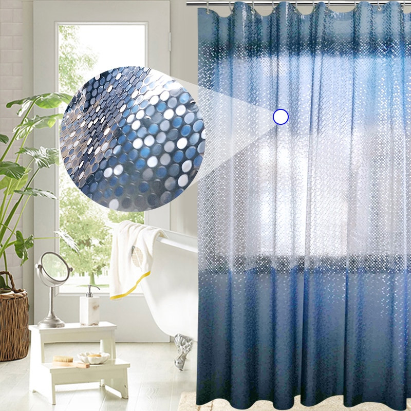 Blue Bathroom Shower Curtains
 UFRIDAY Luxury PEVA Shower Curtain Bling 3D Circles