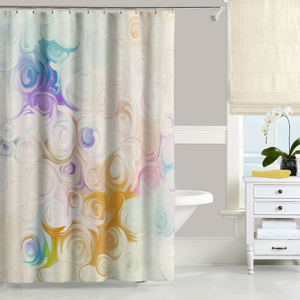 Blue Bathroom Shower Curtains
 Shower Curtain Bath Curtain with Roses in Blue Purple