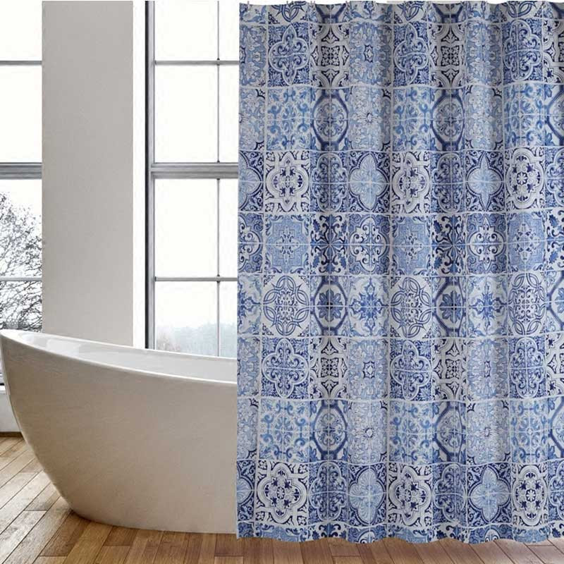 Blue Bathroom Shower Curtains
 2018 new blue tile PEVA shower curtain bathroom curtain