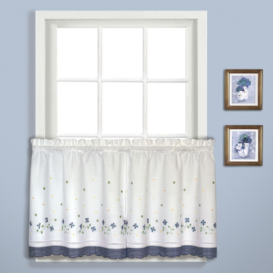 Blue Kitchen Curtains
 United Curtain Gingham Blue Kitchen Curtain Window Treatments