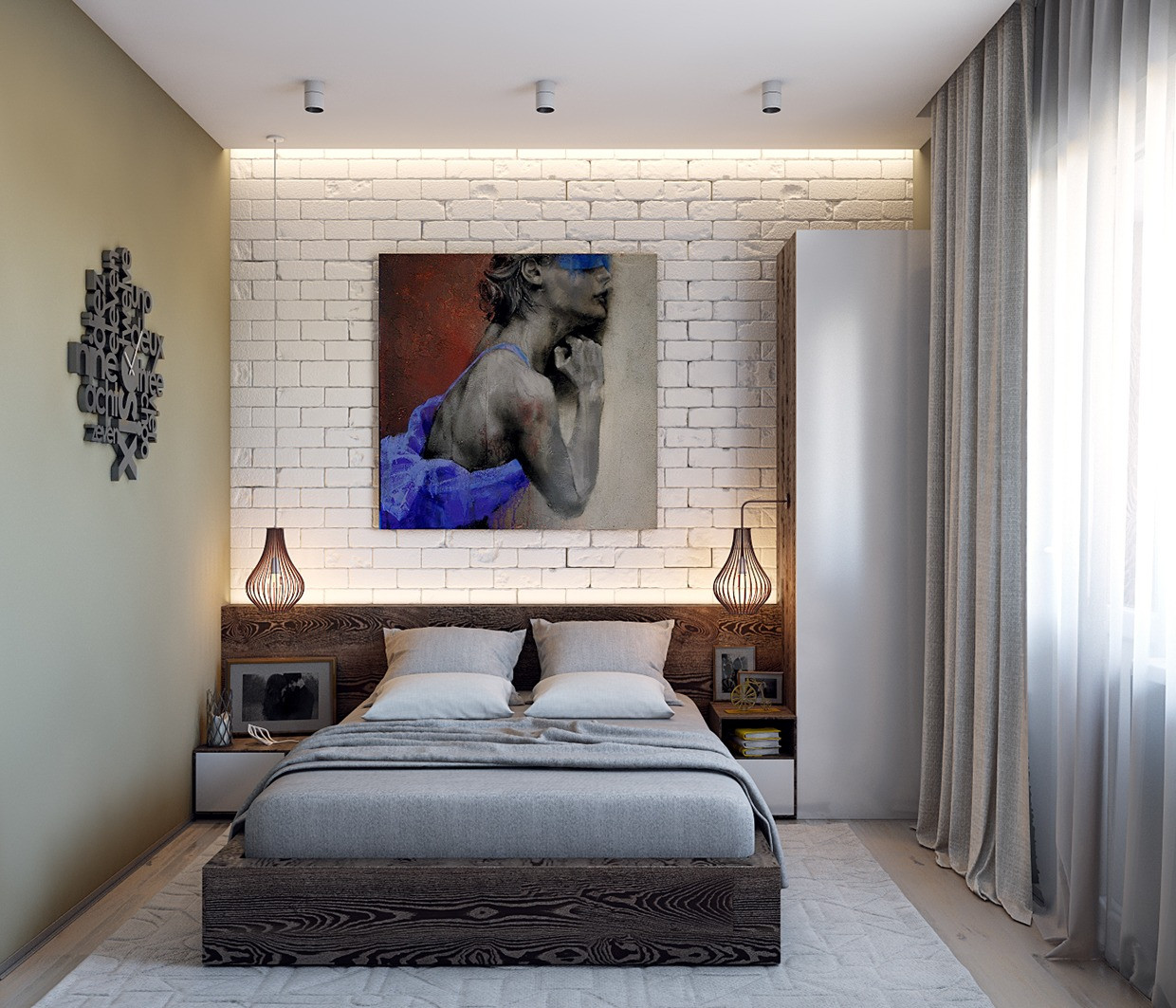 Brick Accent Wall Bedroom
 3 Chic Modern & Eclectic Spaces