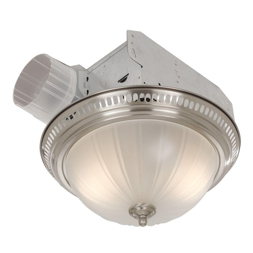 Broan Bathroom Fan Light
 Broan Decorative Satin Nickel 70 CFM Ceiling Bath Fan with