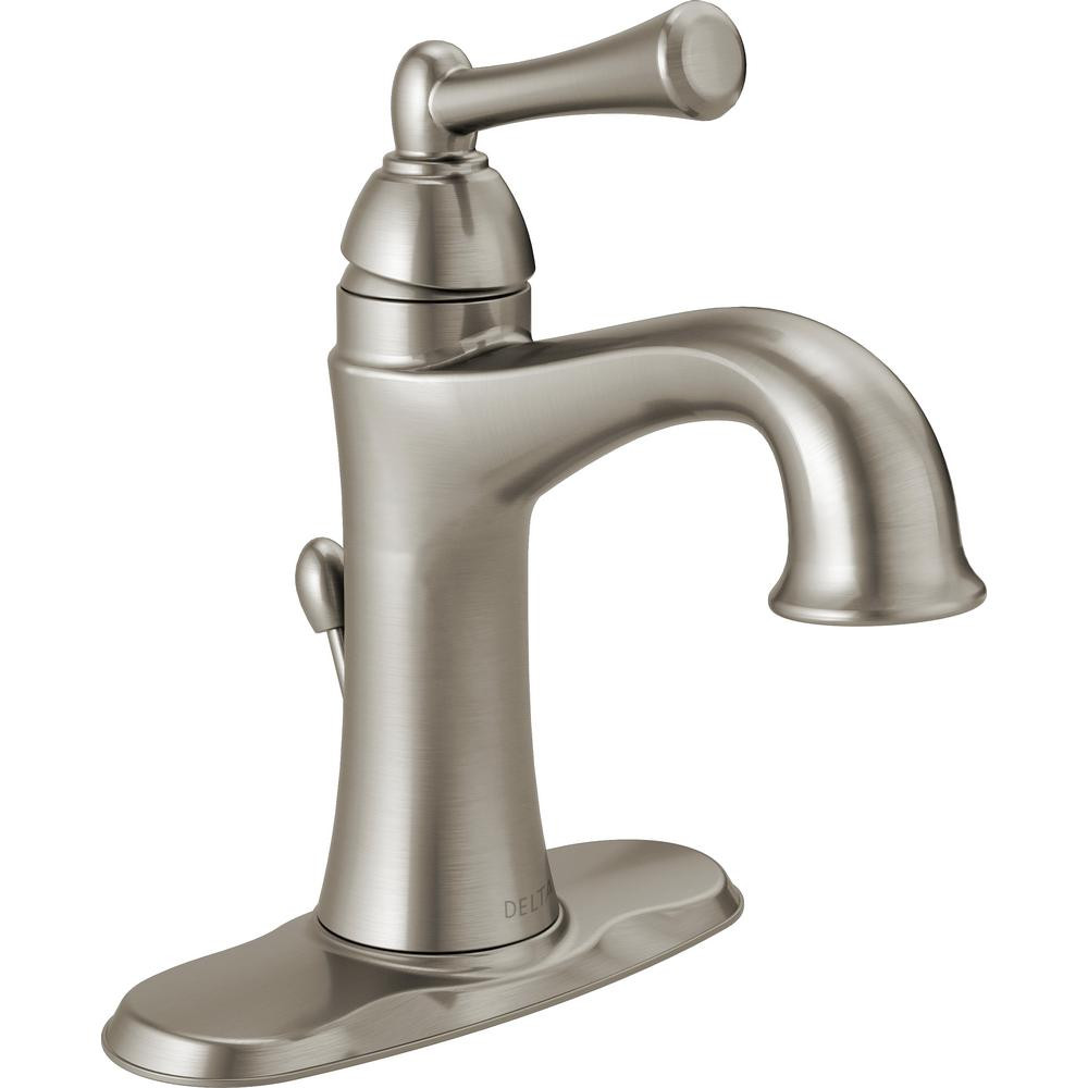 Brushed Nickel Bathroom Faucets
 Delta Rila 4 in Centerset Single Handle Bathroom Faucet