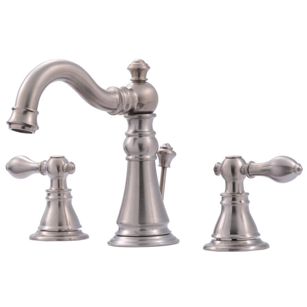 Brushed Nickel Bathroom Faucets
 Ultra Faucets Signature Collection 8 in Widespread 2