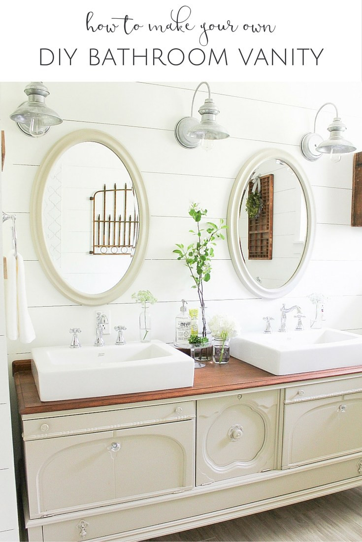 Build Your Own Bathroom Vanity
 DIY Vintage Buffet Bathroom Vanity The Creative Corner