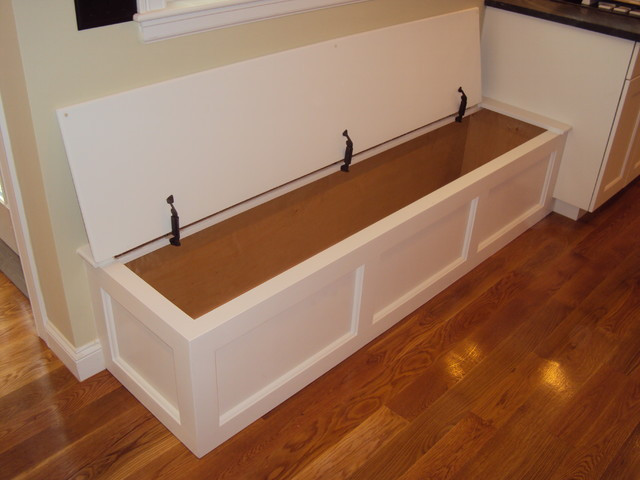 Built In Storage Bench Seat
 Built in bench storage Traditional Kitchen boston