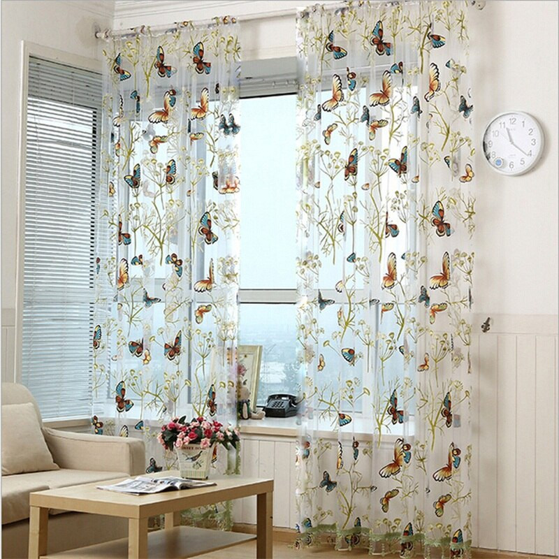 Butterfly Kitchen Curtains
 Butterfly Curtains Tulle Window Curtains for Living Room