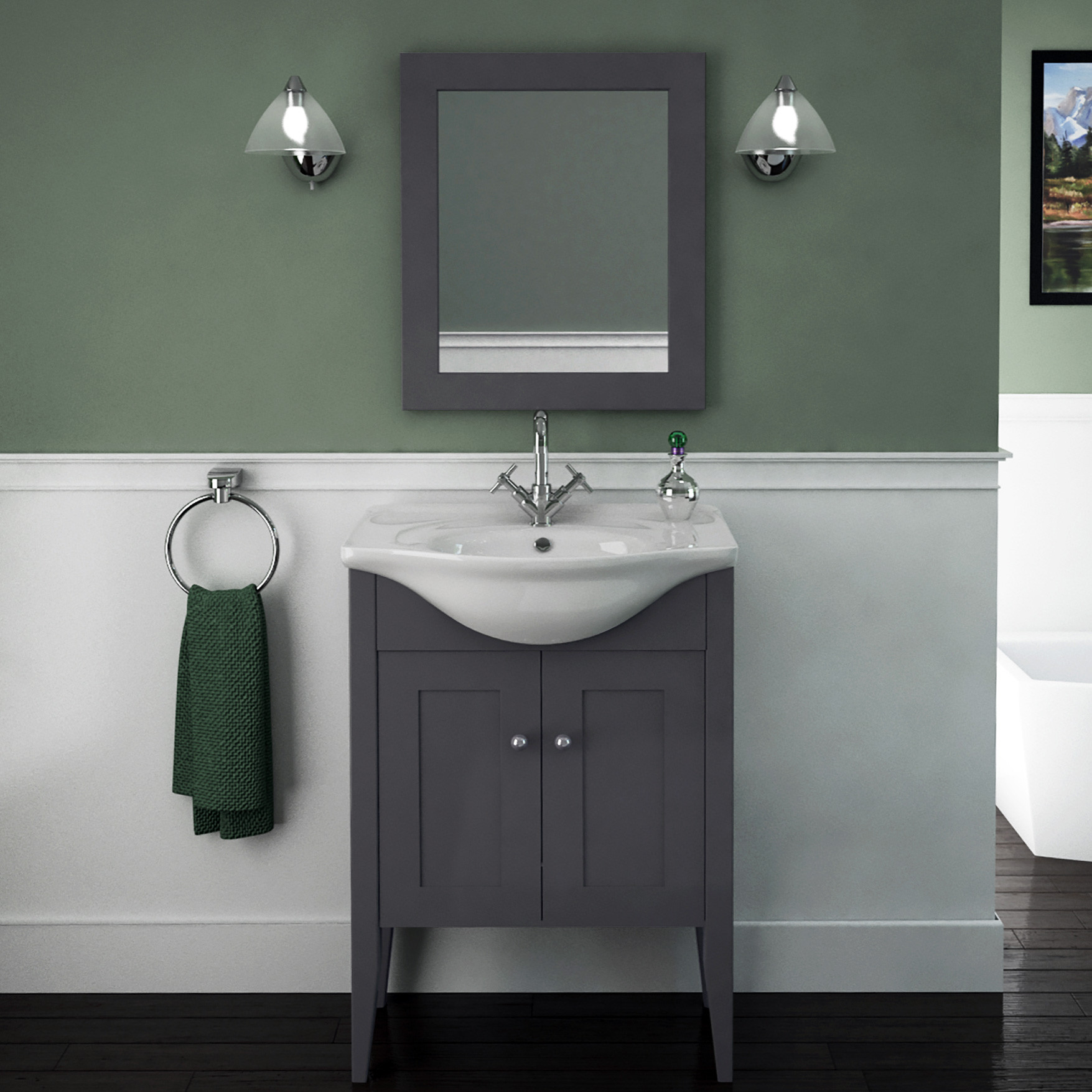 Buy Bathroom Mirror
 Buy Insolito Carolla Bathroom Mirror Charcoal Grey line Uk