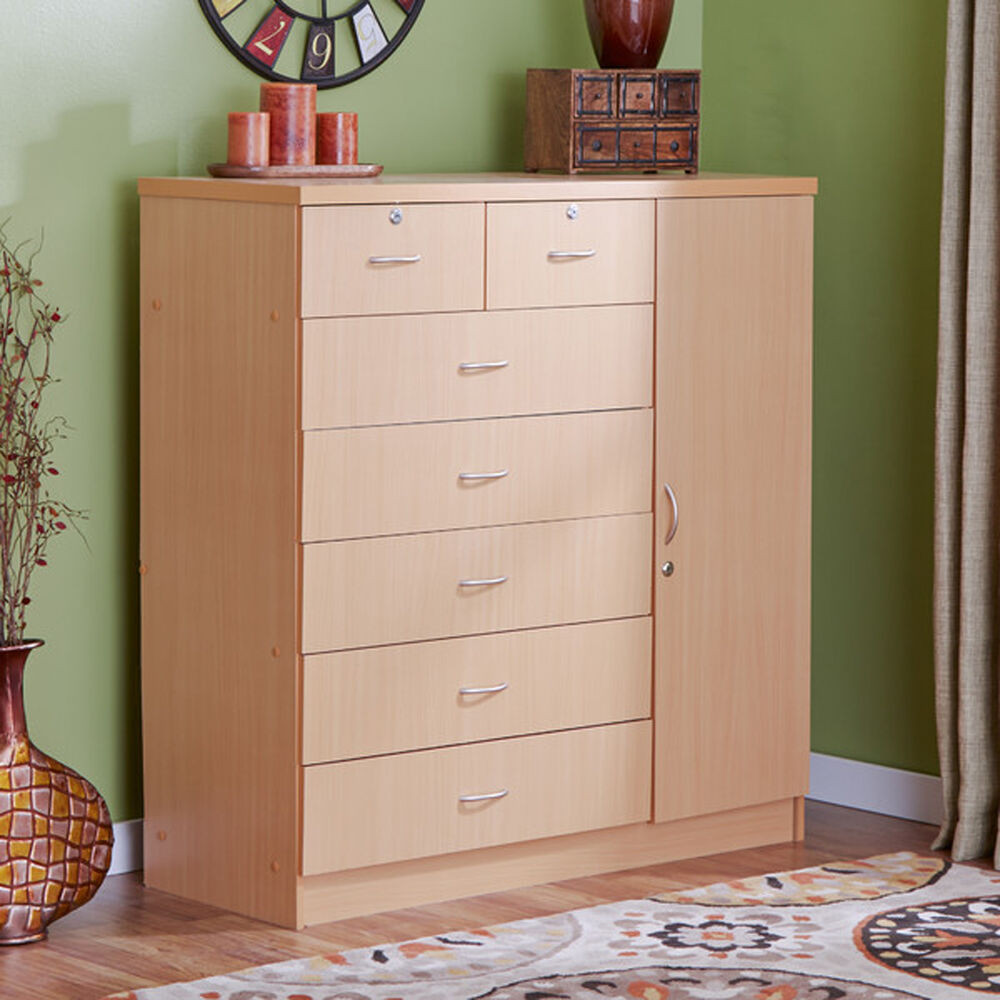 Cabinet For Bedroom
 Natural Bedroom Dresser 7 Drawers Chest Storage Cabinet