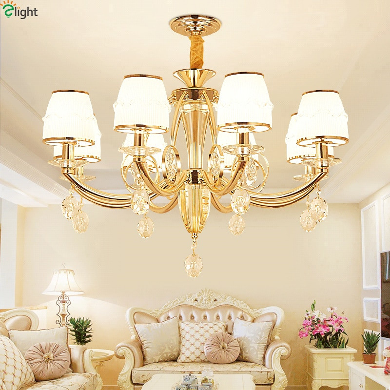 Chandelier Lights For Living Room
 Modern Lustre Crystal Led Pendant Chandeliers Light Gold