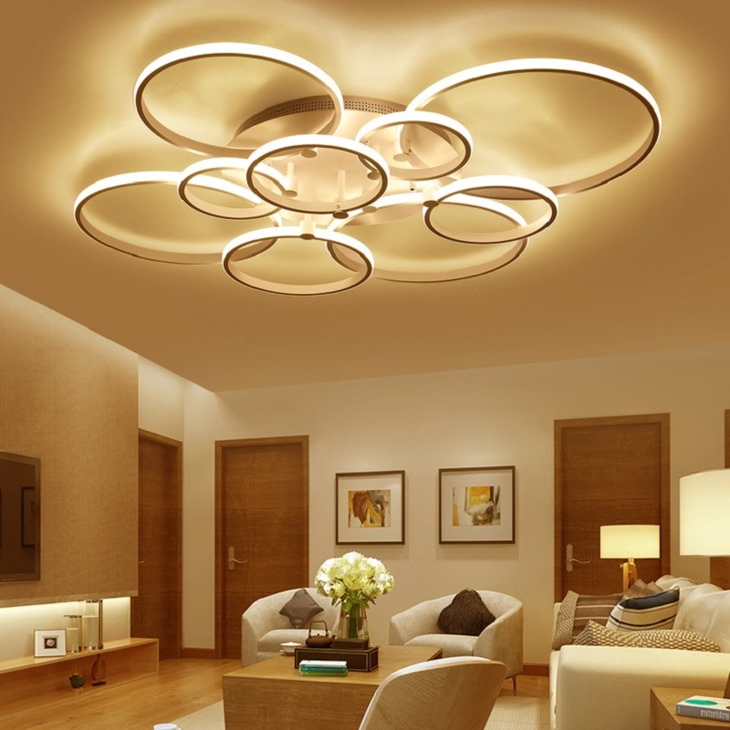 Chandelier Lights For Living Room
 Brown white Modern LED Ceiling chandelier for living room