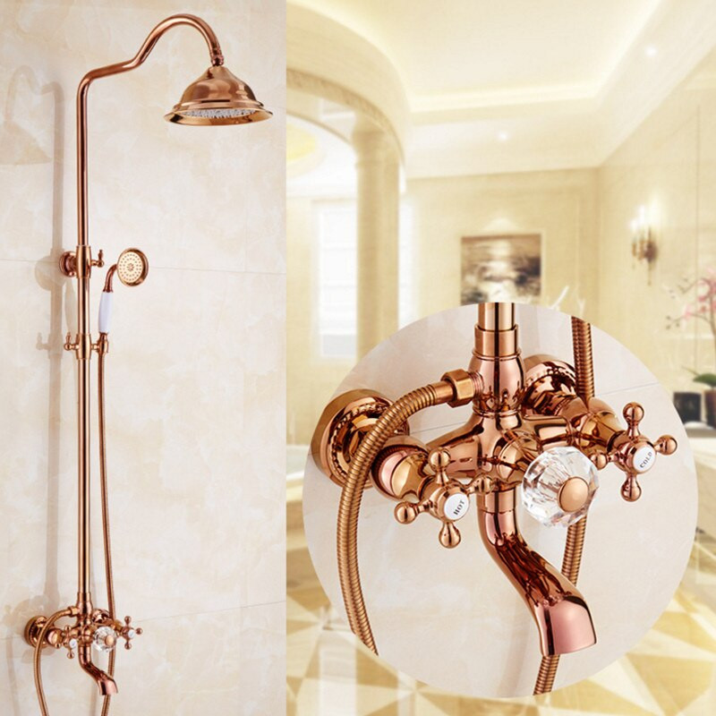 Cheap Bathroom Showers
 European luxury rose gold bathroom shower sets for cheap