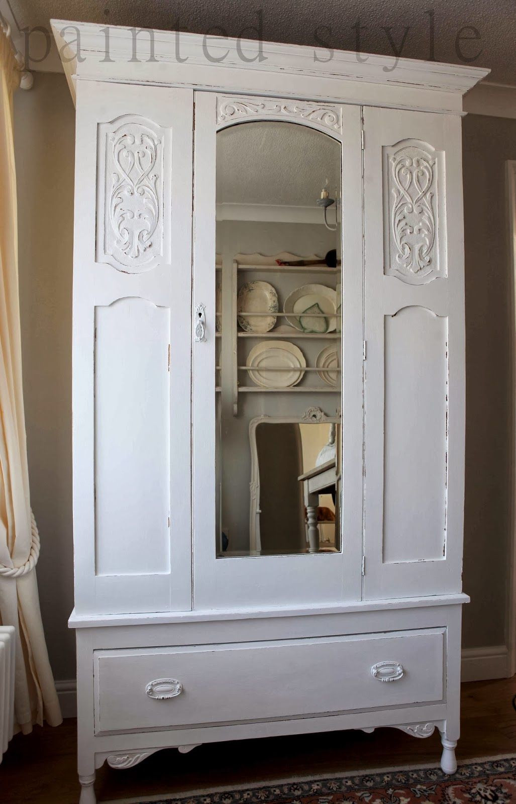 Cheap Shabby Chic Bedroom Furniture
 White painted Edwardian wardrobe shabby chic bedroom