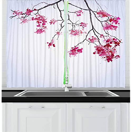 Cherry Kitchen Curtains
 Cherry Blossom Window Curtains Amazon