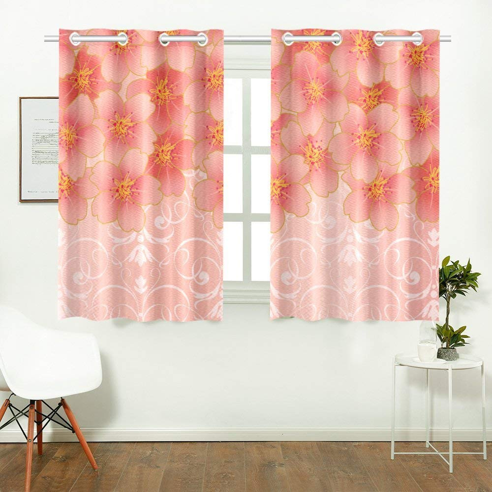 Cherry Kitchen Curtains
 CADecor Japanese Sakura Cherry Blossom Window Treatment