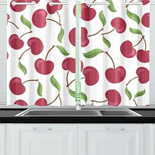Cherry Kitchen Curtains
 Buy Cherry Pattern Window Curtain Kitchen Curtains Window
