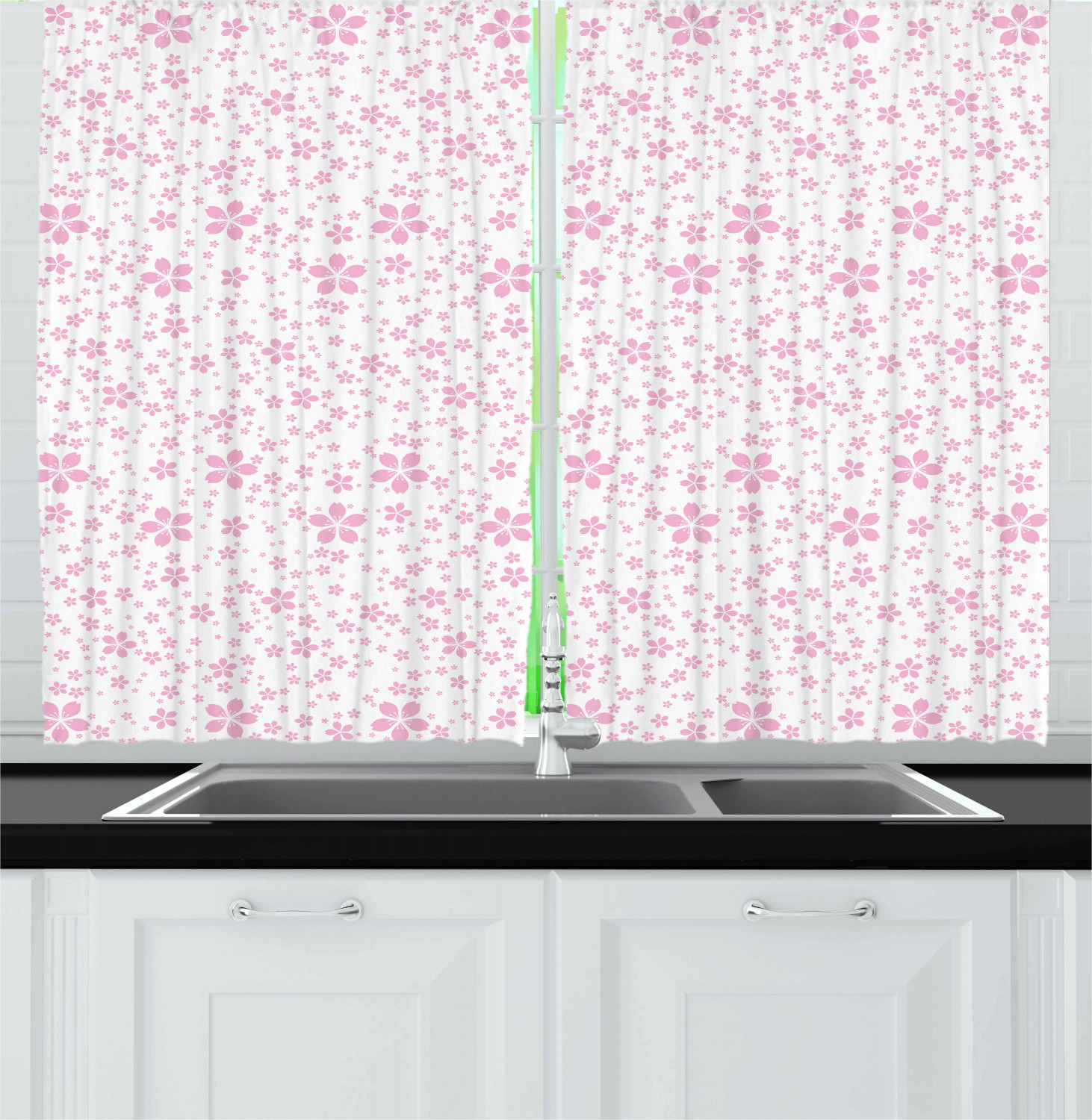 Cherry Kitchen Curtains
 Cherry Blossom Kitchen Curtains 2 Panel Set Window Drapes