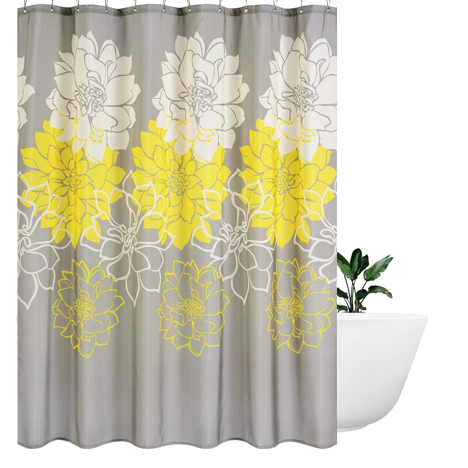 Children'S Bathroom Shower Curtains
 Peony Flower Fabric Shower Curtain Mildew Resistant