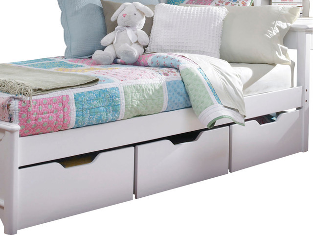 Childrens Beds With Underbed Storage
 Lea Haley 3 Drawer Underbed Storage Boxes in White