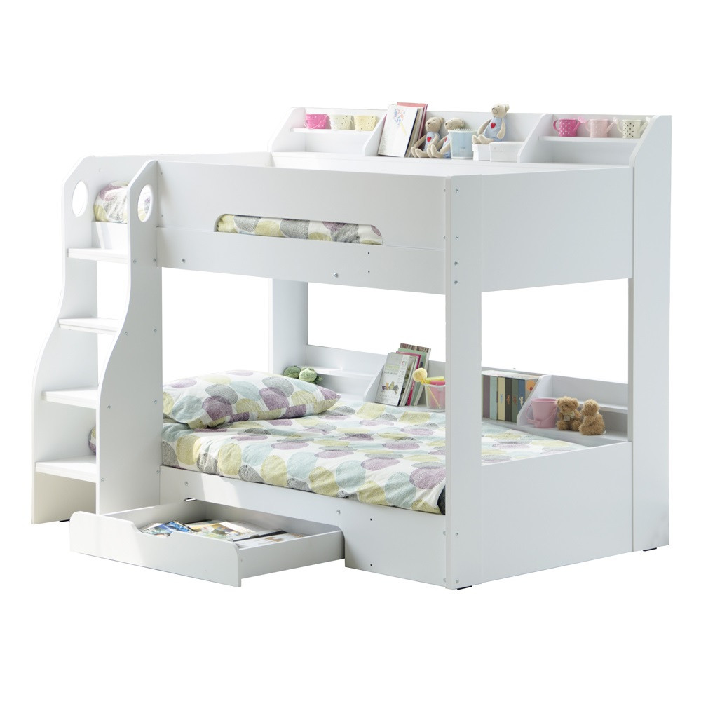 Childrens Bunk Bed With Storage
 Kids Flick Bunk Bed In White With Storage Drawer Flair