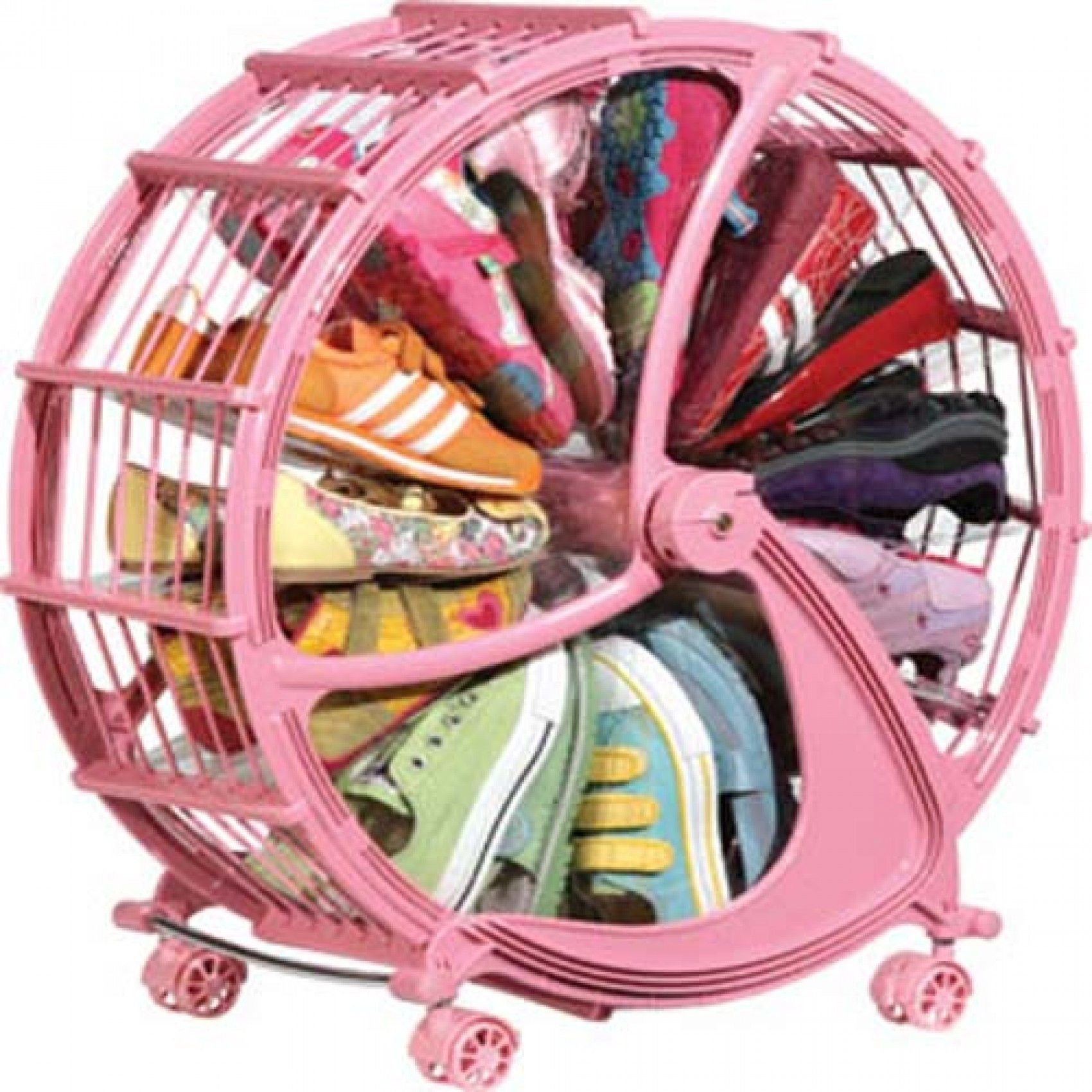 Childrens Shoe Storage
 56cm 12 Pairs Shoe Wheel Storage Pink