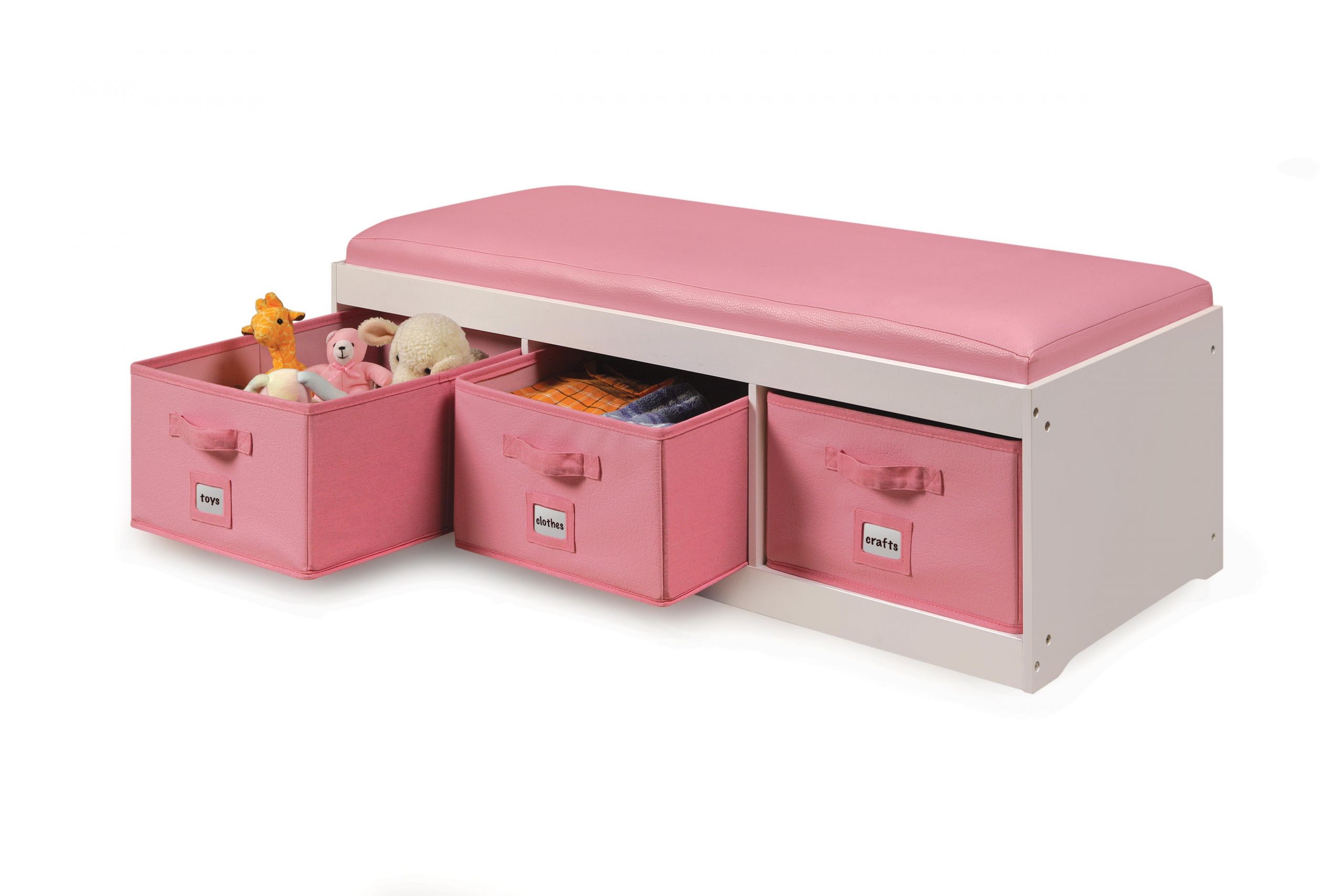 Childrens Storage Benches Awesome Amazon Kid S Cushioned Storage Bench with 3 Basket