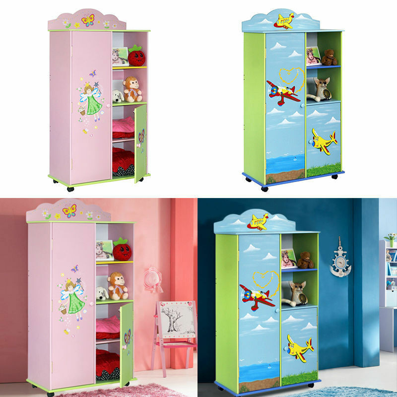 Childrens Storage Furniture
 CHILDREN KIDS PINK BLUE STORAGE CABINET MEDIUM WARDROBE