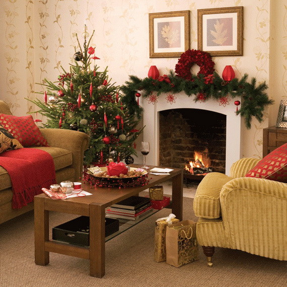 Christmas Lights In Living Room
 60 Elegant Christmas Country Living Room Decor Ideas
