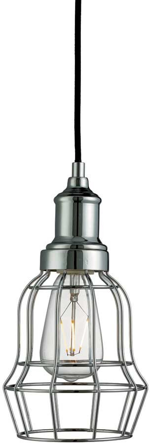 Chrome Pendant Light Kitchen
 Industrial Style Polished Chrome Bell Cage Kitchen Pendant