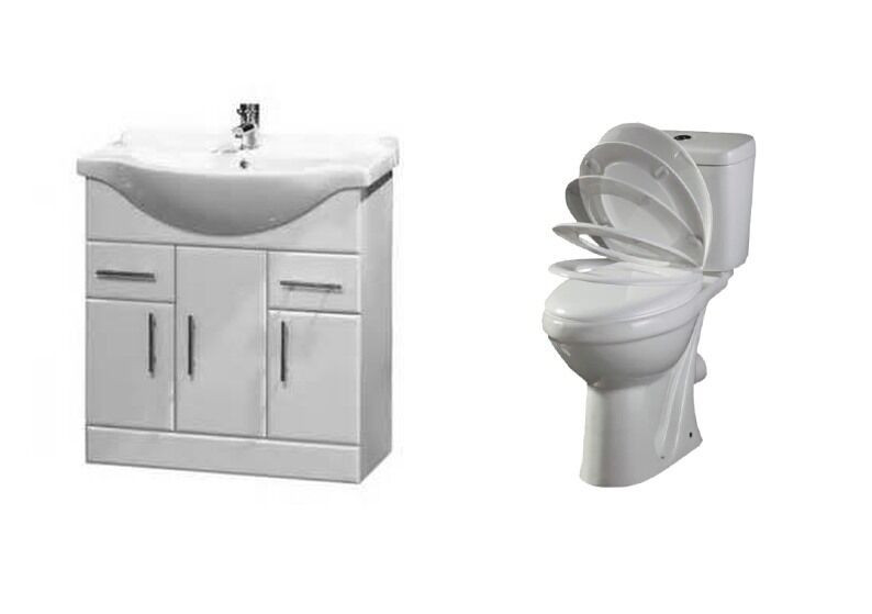 Comfort Height Bathroom Vanity
 Bathroom Vanity Unit Ceramic Sink Basin Cabinet Storage