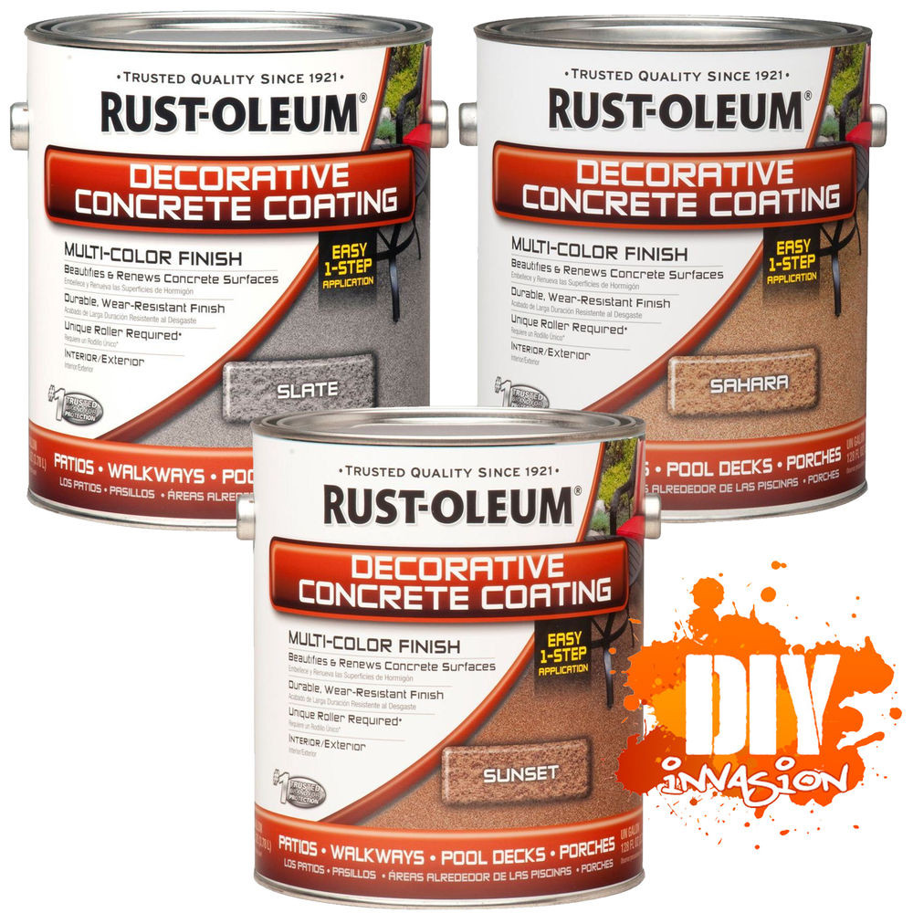 Concrete Deck Paint
 Rust Oleum Decorative Concrete Coating Paint Patio Walkway