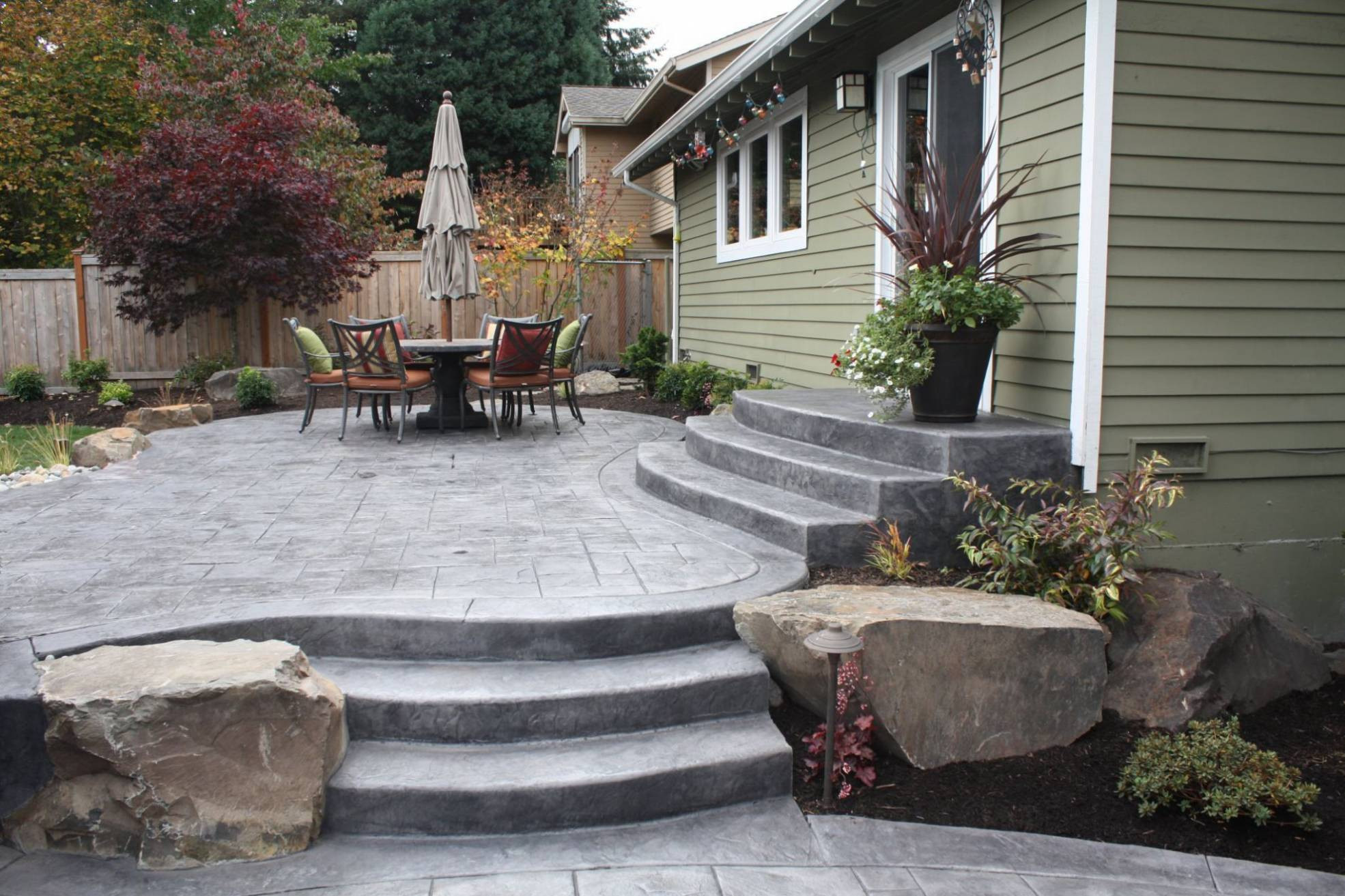 Concrete Patio Landscaping
 What you need to know before installing a stamped concrete