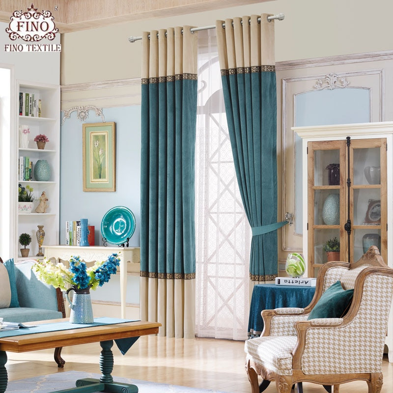 Contemporary Curtains For Living Room
 Modern Solid Window Curtains For Living Room Teal Curtain