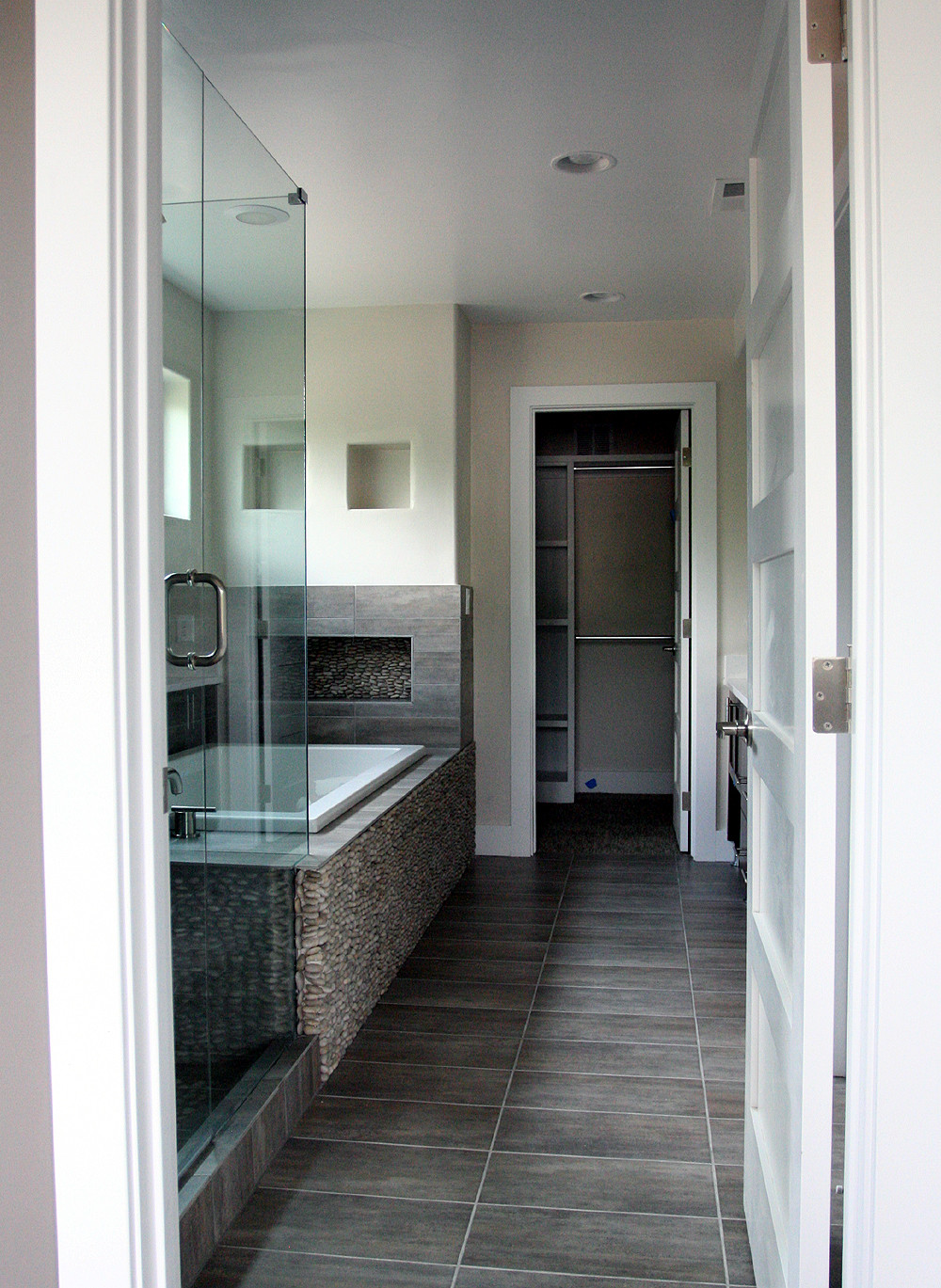 Contemporary Master Bathroom
 Fantastic Finishes on a Contemporary Denver Duplex