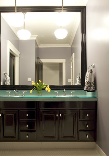 Cool Bathroom Mirrors
 Glamorous frameless mirrors in Powder Room Contemporary