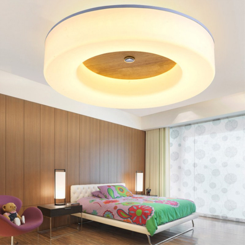Cool Bedroom Light Fixtures
 Oak Metal Acryl LED Ceiling Lights Restaurant Fixture