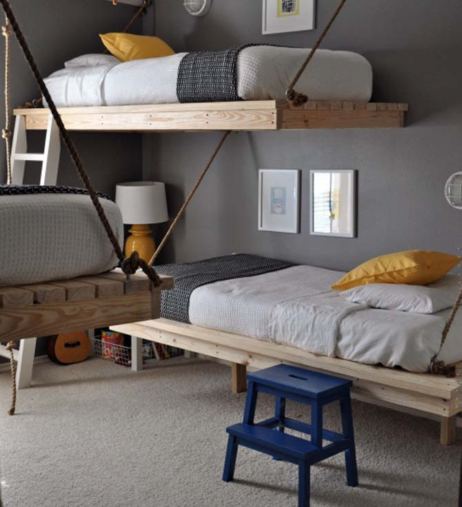 Cool Boys Bedroom Ideas
 Three Kids In A Room Try A Trio of Hanging Beds
