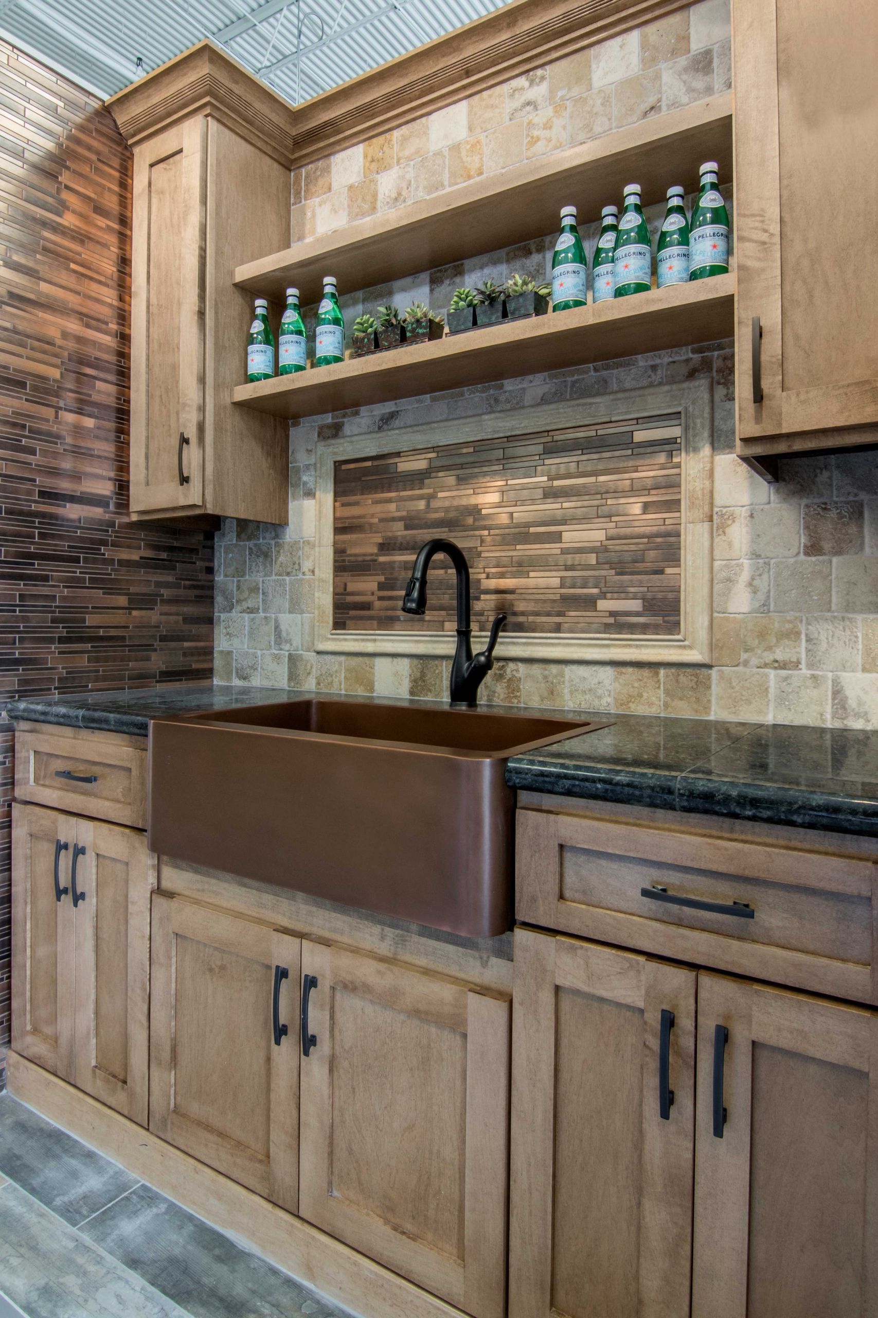 Copper Tile Backsplash For Kitchen
 Kitchen backsplash tile Aged Copper Aria Metal Mosaic