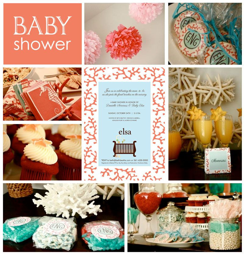 Coral Baby Shower Decor
 Coral baby shower Kandis Baby Shower Pinterest