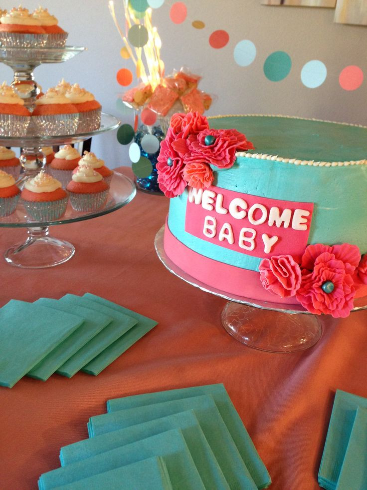 Coral Baby Shower Decor
 1000 images about Turquoise and Coral Baby Showers on